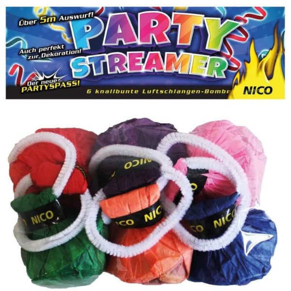Luftschlangen Bälle in bunt - Party Streamer von Nico