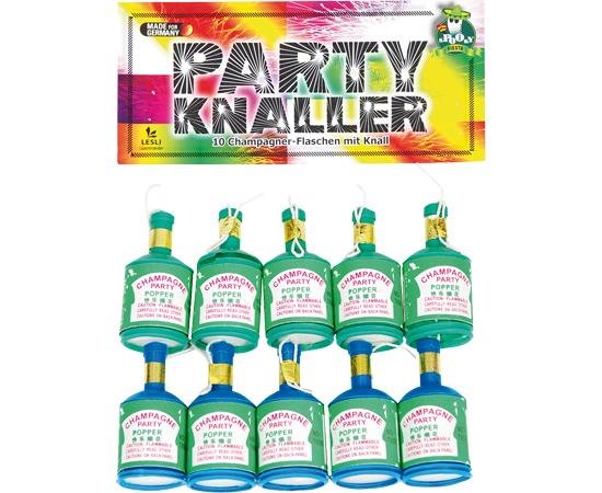 Lesli Party Knaller - 10 bunte Champagner Knallflaschen