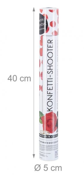 Konfettishooter 40 cm rote Rosenblätter