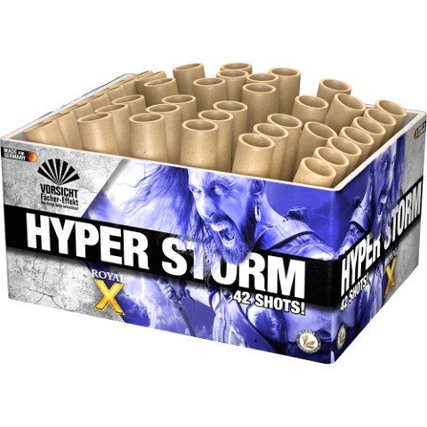 Hyper Storm - 42 Schuss Fächerbatterie zum Thema Gold
