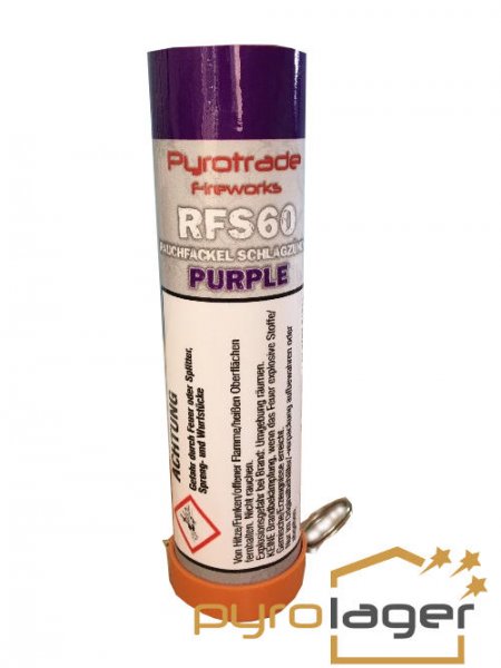 Pyrolager.de - Rauchfackel mit Schlagzünder purpur