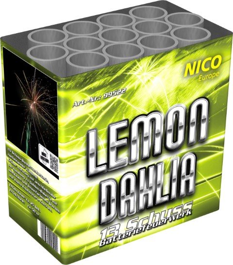 Lemon Dahlia von Nico Feuerwerk - 13 Schüsser Serie
